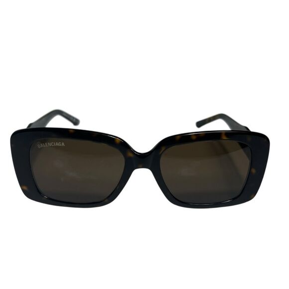 NWOT Balenciaga BB0048S Havana Tortoise Shell Rectangle Square Sunglasses - Picture 7 of 8